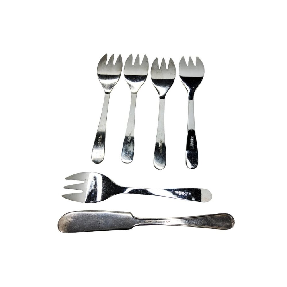 Vintage Sheffield England Silver Plated Seafood Forks & Butter Knife Set - Picture 2 of 3